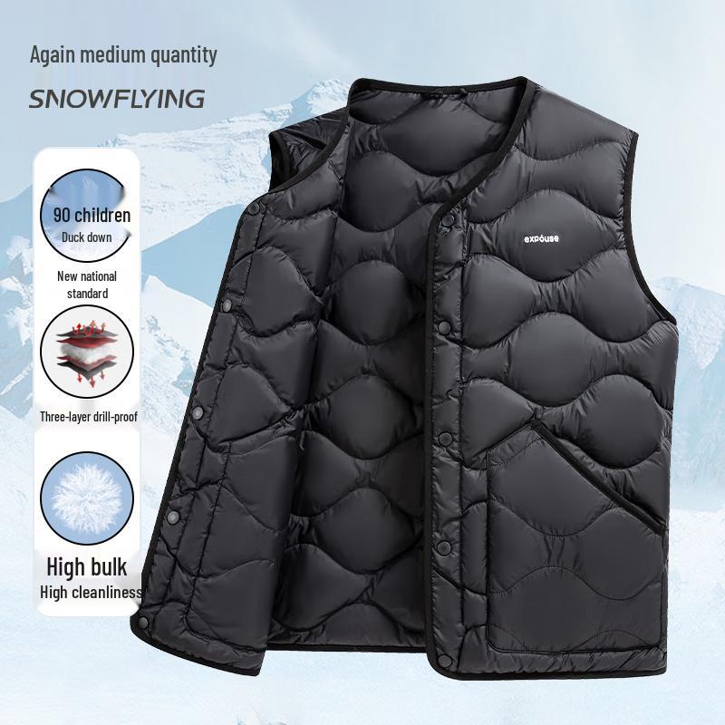 

SNOWFLYING Men s 90% Down Sleeveless Vest 3XL