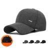Herren Herbst Winter Hut Mittelalterliche und Ältere Dickes Fleece Papa Baumwollmütze Ohrenschutz Wolle Kältefest Warm Baseballkappe