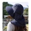 Women Sun Hat Bucket Hat with Large Shawl for Travel Hiking Shopping