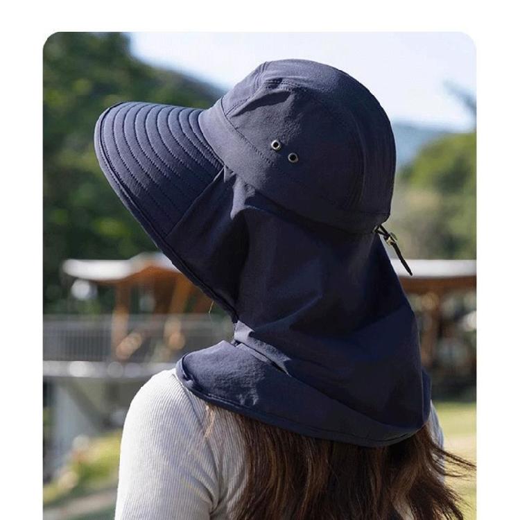 Women Sun Hat Bucket Hat with Large Shawl for Travel Hiking Shopping
