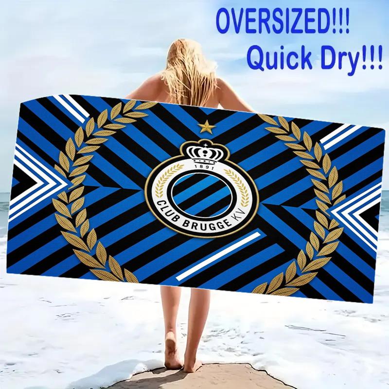 Club Brugge Print Beach Towel, Large Soft Quick Dry Towel for Beach Camping Swimming
