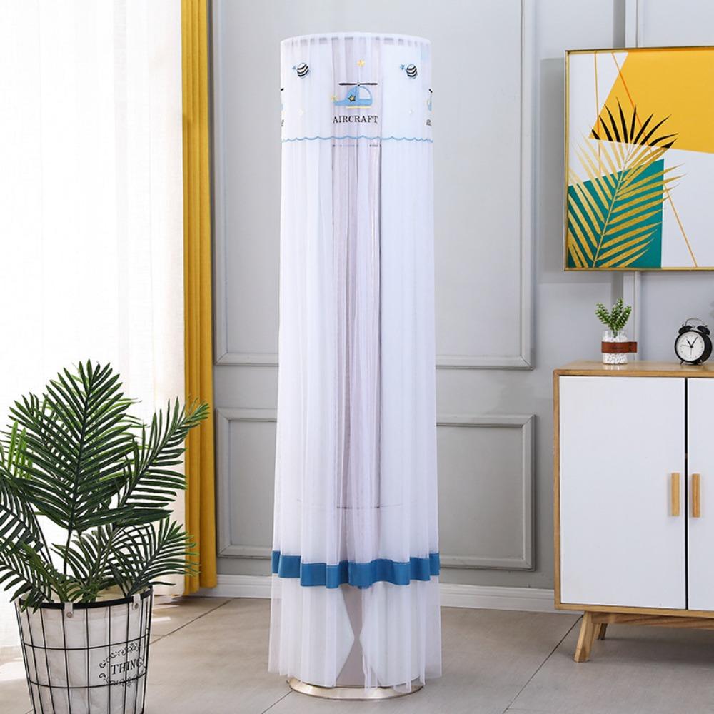 

Polyester Embroidered Air Conditioning Cover Romantic Dustproof Cover Decor Home Style 4