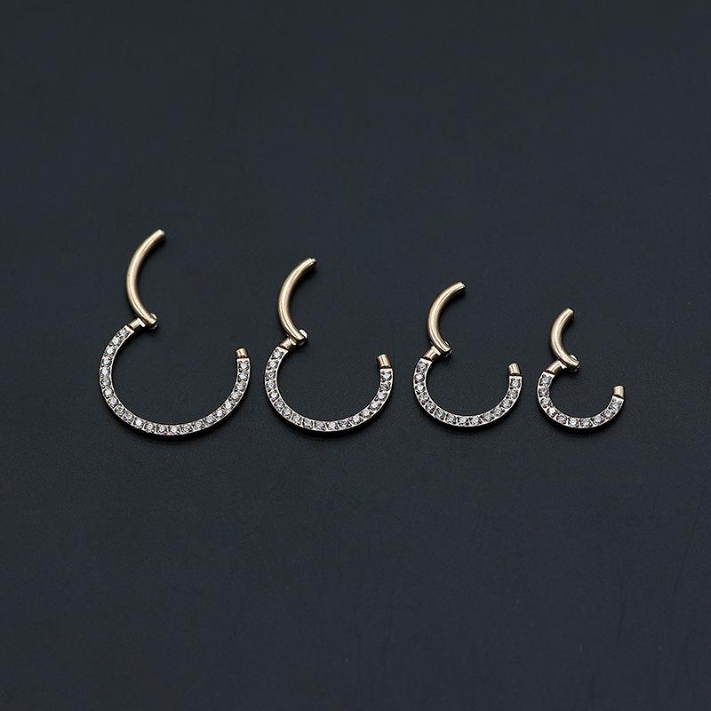 Cross-border Stainless Steel 316L Zircon Inlaid Body Piercing Jewelry: Nose Rings, Earrings, and Cartilage Studs.