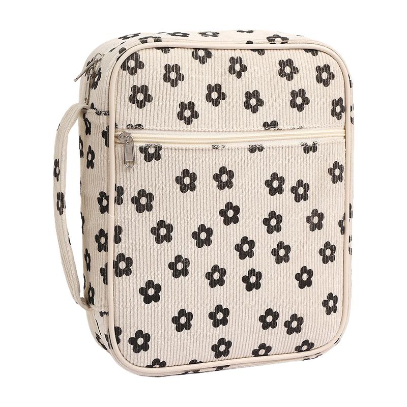 

Большой чехол для Библии для женщин, стеганая сумка для Библии, цветочные сумки для хранения Библии с карманом на молнии и ручкой, принадлежности для изучения Библии