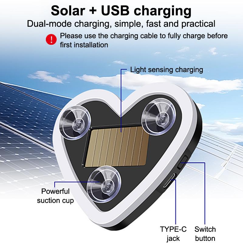 Universal Solar LED Heart Car Light 1Pc Neon Window Decoration Perfect Gift