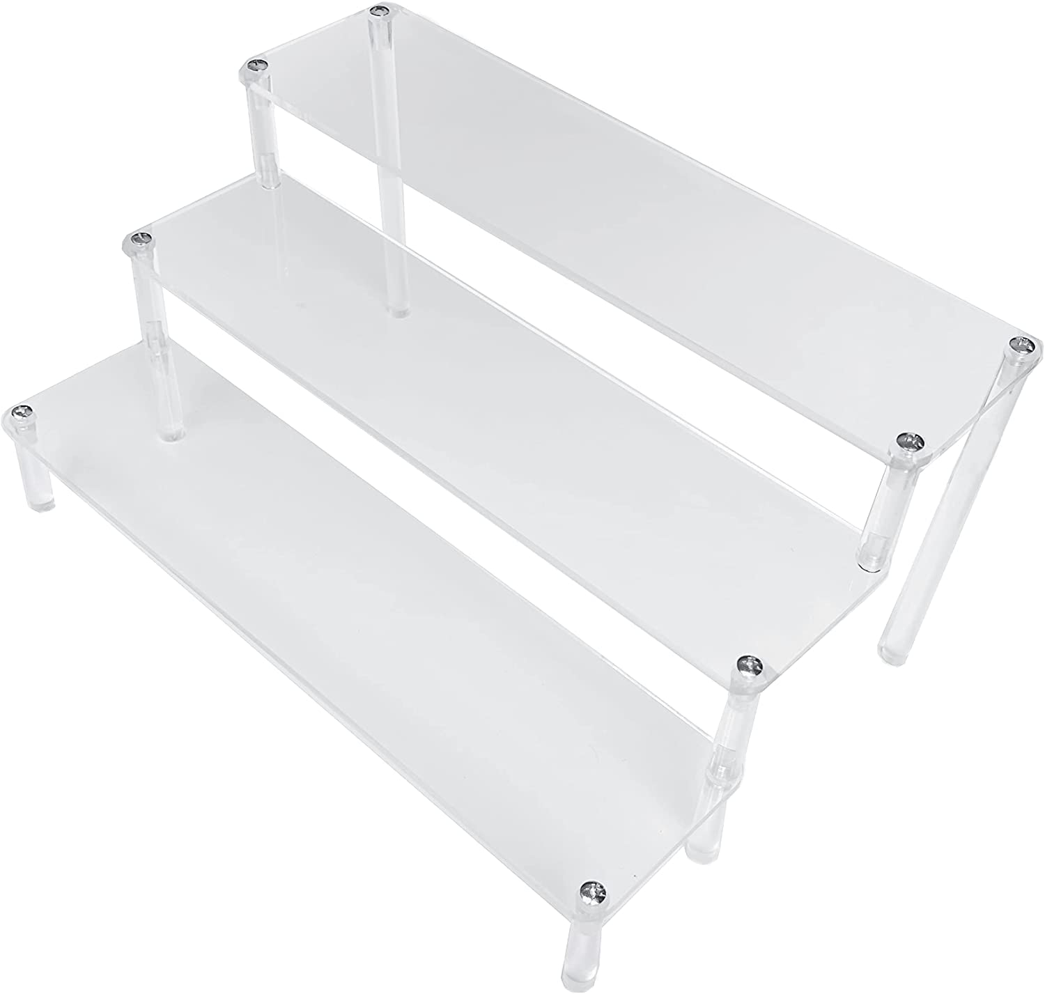 Акриловый кейс для сценической коллекции, Акриловая полка-витрина для фигурок Tamashii Stage, Аксессуары, Коллекция фигурок, Собранная подставка (Прозрачный, 3 уровня)