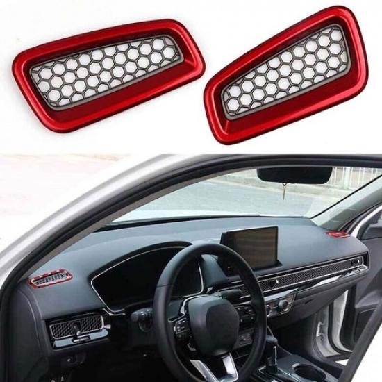 Для Honda Civic Накладка на верхний воздуховод на приборной панели 2 шт. глянцевый красный -