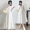 Korean-Style Plus Size Apricot Maternity Dress – Spring/Summer 2025 Collection
