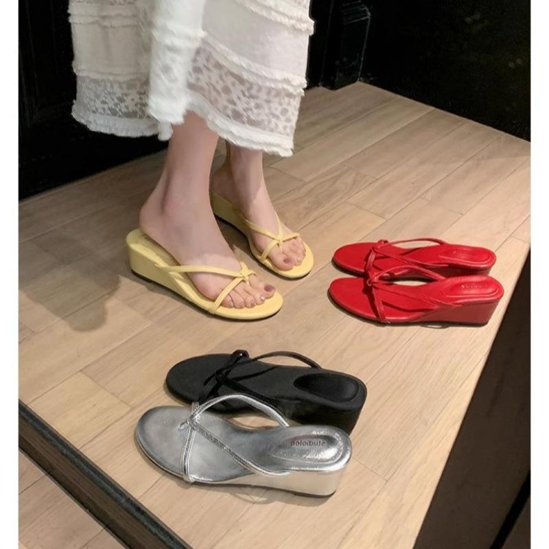 High-heeled Shoes with Thin Straps and Flip-flops for Women