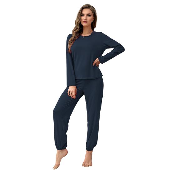 2 Piece Women's Pajama Set Long Sleeve Top with Jogger Pants Pjs Set Fall Loose Sleepwear Lounge Set