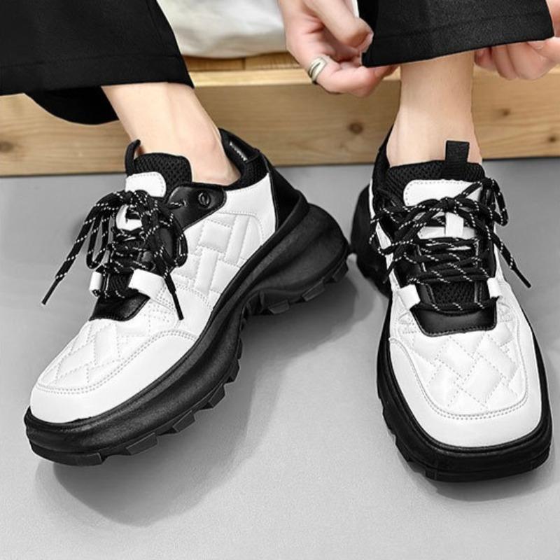 High Quality Men Shoes Retro Casual Platform Leather Sports Shoes Trend Big Head Thick-soled Men Leather Shoes Zapatillas Hombre
