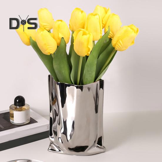 Simulated Tulip 37cm Artificial Tulip Faux Silk Fake Tulip Flower Bulk for Vase Wedding Home Decor Spring Parties Mother's Day Gift