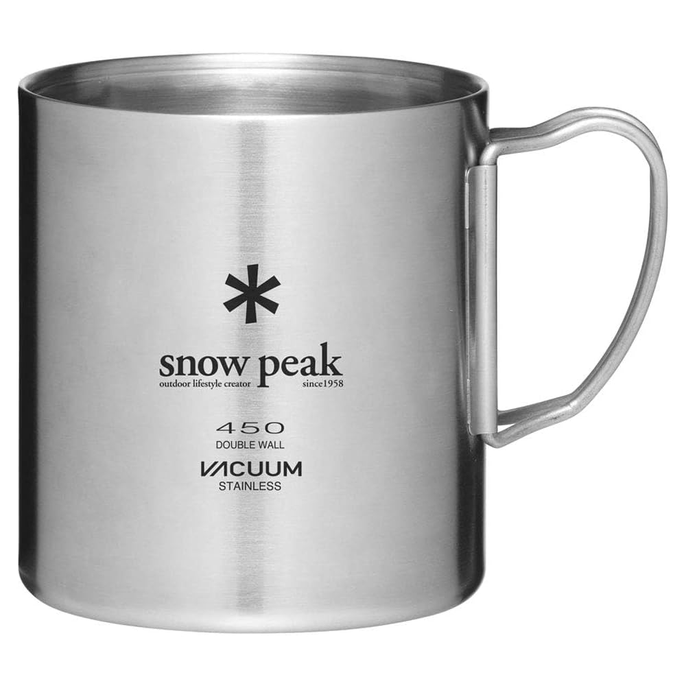 Snow Peak Stainless Steel Vacuum Mug 450ml with Sticker MG-214