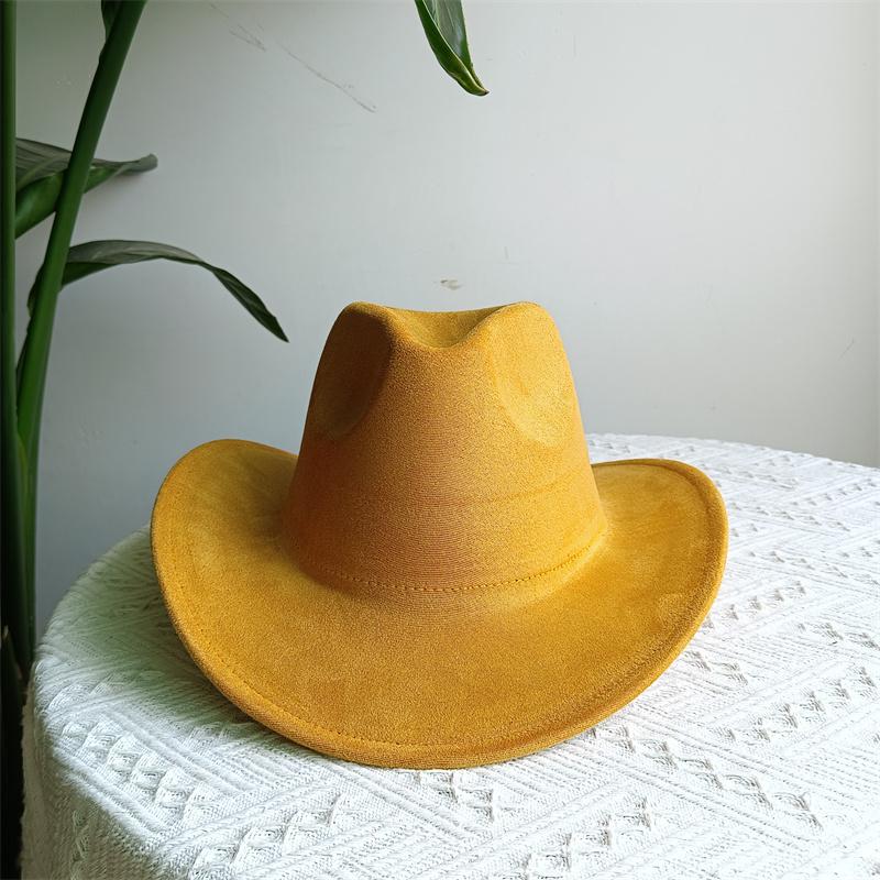 Suede Purple Cowhead Cowboy Hat New Large Size Cowboy Hat Suede Material Water Drop Top Men's and Women's Knight Hat 2023