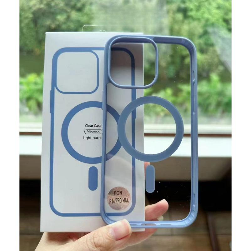 Applicable To Apple 14 Magnetic Phone Case IPhone 15 Pro Matte Color Transparent Acrylic Magsafe