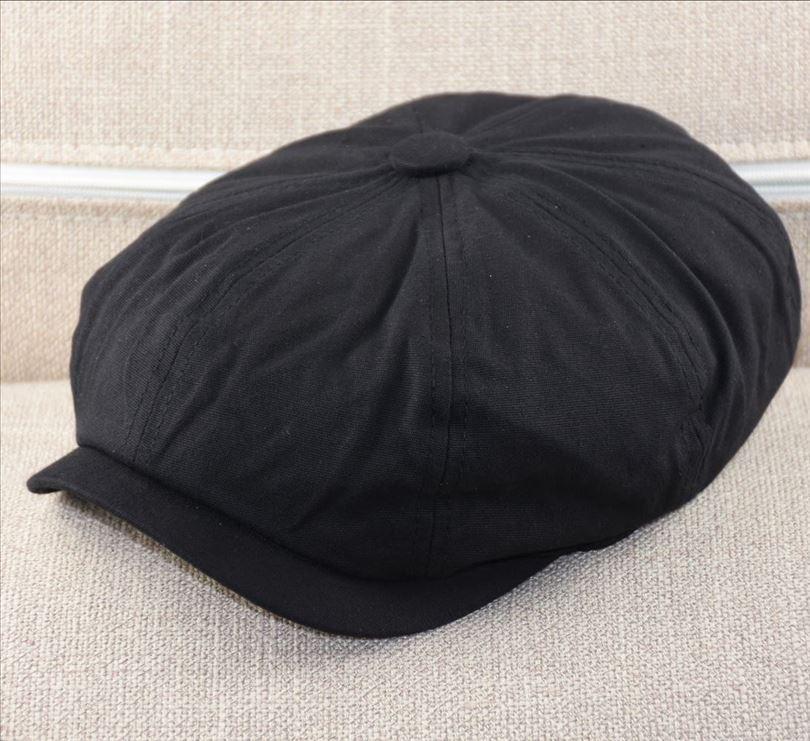 Men's Retro Cotton Linen Beret - Breathable British Style Duckbill Cap for Spring/Summer