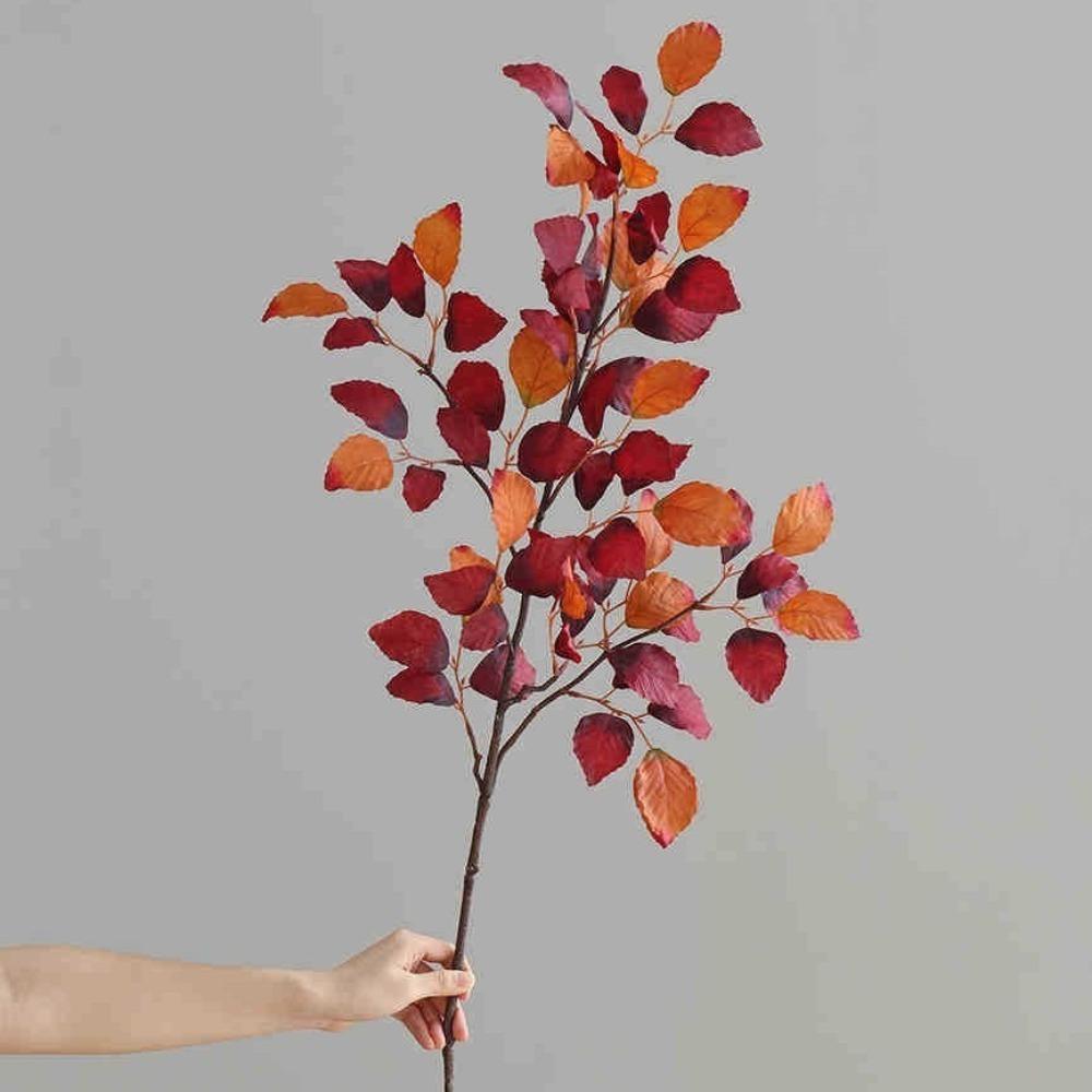 98cm Artificial Long Beech Branch Floral Green Plants Leaves Simulation Silk Beech Leaf  Hotel