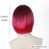 Fashion Personality Red Rose Bobo Head Short Hair Wig High Quality Synthetic Short Hair Wig Women's Wig