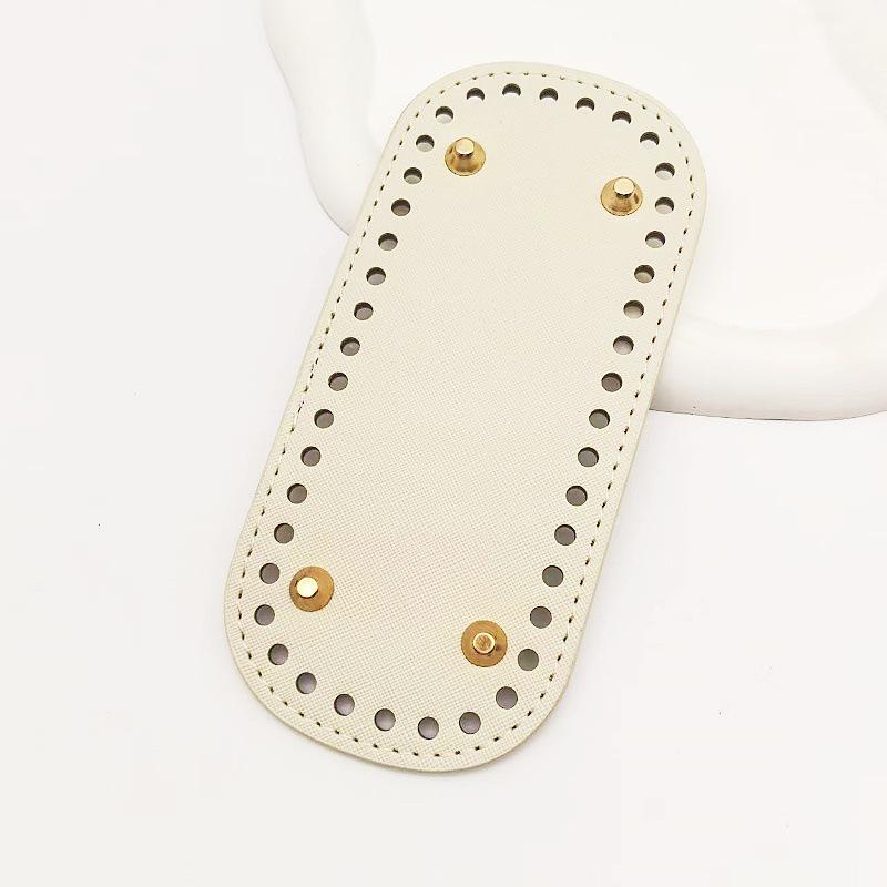 Spód torebki ze skóry i wełnianej włóczki DIY - owalna podstawa z poliuretanu do ręcznie robionych torebek