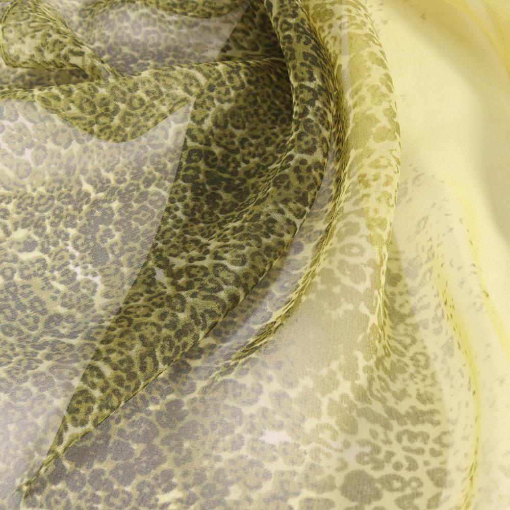 160*50Cm Long Wraps Beach Sunscreen Silky Georgette Hijab Four Seasons Thin Soft Chiffon Women Leopard Print Scarf Shawls