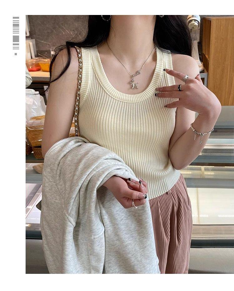Women's Striped Knit Tank Top - 2024 Summer Slimming Style
