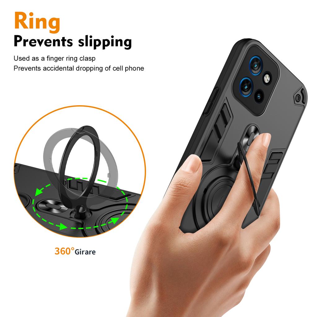 Coque Avec Support Rotatif 360° Pour Motorola Moto Edge 50 Pro 5G - Neuf Noir - Marque LAILIQI