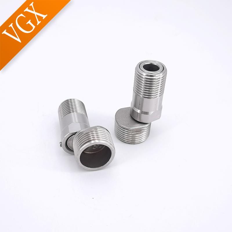 VGX Shower Extension Corner Telescopic Curved Feet 360 Degree Adjustable Shower Faucet Angled Adapter Bathroom Eccentric Screw