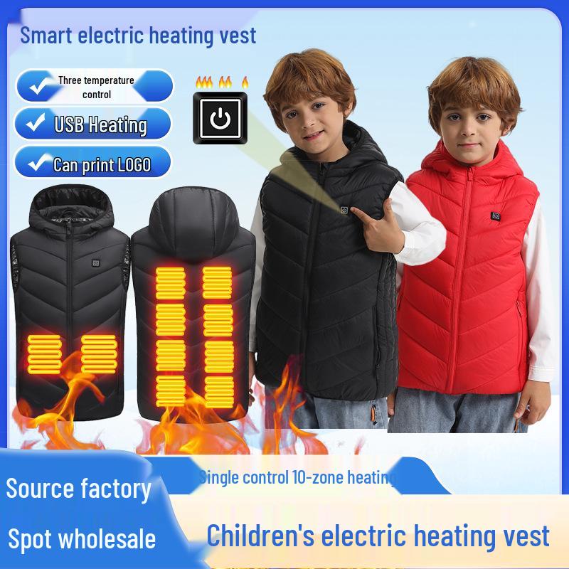 Children's USB Heated Winter Vest with Intelligent Temperature Control