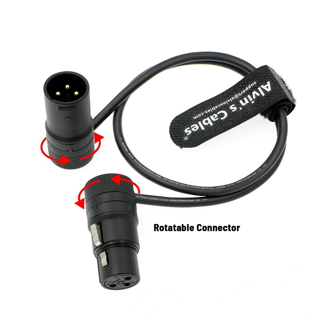 Cables Rotating Slim XLR Male to Female Audio Cable for Balanced 45cm Alvin's 3-pin Microphones,