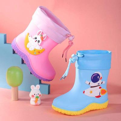 Stagione scolastica scarpe da pioggia per bambini bocca a fascetta stivali da pioggia per ragazzi e ragazze antiscivolo impermeabili scarpe da acqua asilo [suola migliorata]