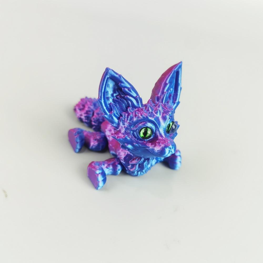 3D Printing Small Fox Cute Creative Modelling Animal Toys Office Home Decoration Small Ornaments Big Ears Fox Children s Gifts