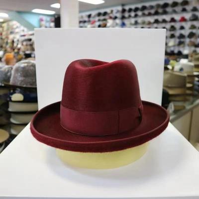 Jauna stila vilnas fedora cepure ar loku lentītes dekoru - 100% tīra vilnas filcs