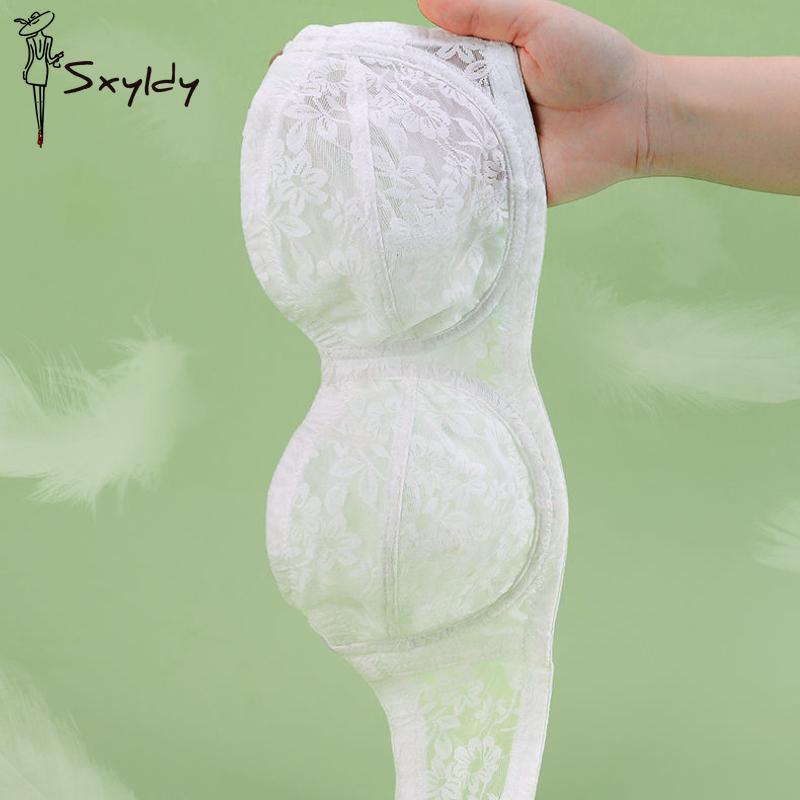 Ultra-thin Cool Strapless Bra for Women Steel Ring Push Up Sexy Lace Non-slip and Non-sagging Tube Top