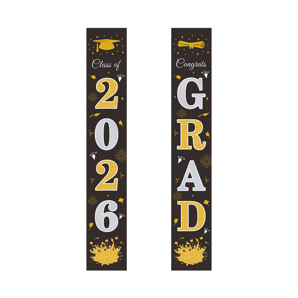 Graduation Season Theme Party Decoration Door Curtain Pendant Graduation Ceremony Arrangement Polyester Cloth Couplet