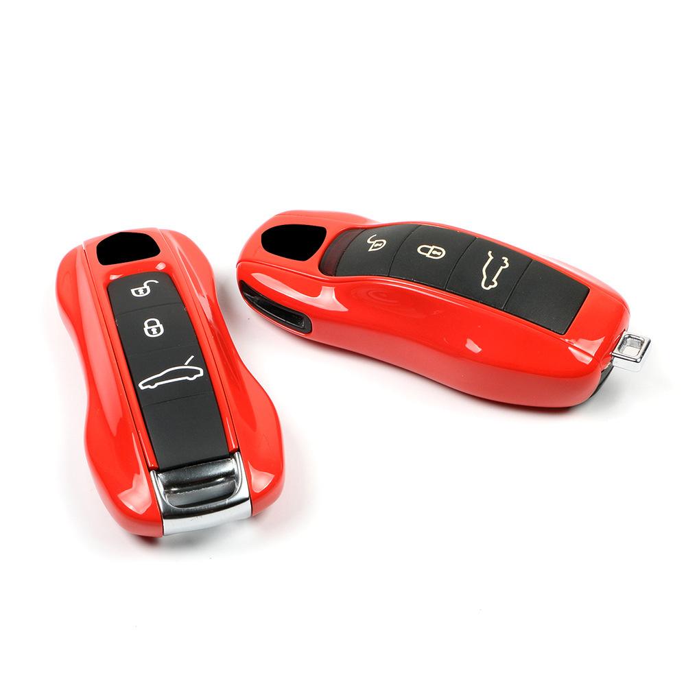For Porsche Macan 95B Cayenne 92A Panamera 971 Cayman 718 Boxster 982 911 Taycan 2014-2025 Solid Color Car Key Case Cover Shell