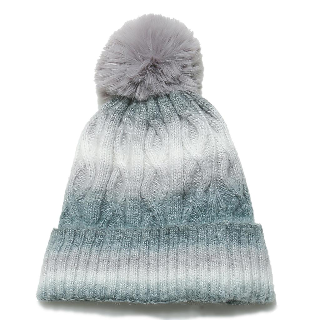 Winter Hat Children's Winter New Velvet Thermal Cap Tie-dyeing Gradual Change Color Wool Hat Pullover Hat Knitted Hat