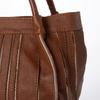 Soft leather round bag multi-stripe 2-way