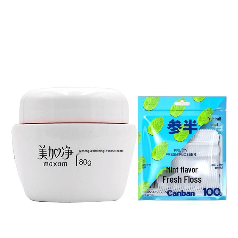 Sanban Mint Dental Floss Picks & Meijianjing Essence Cream Bundle