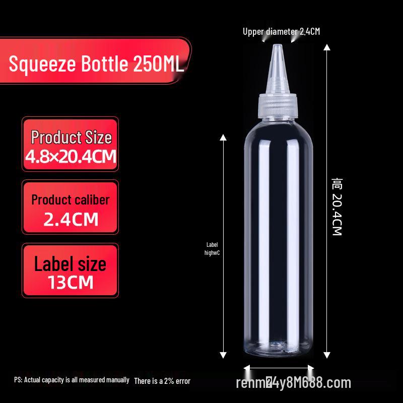Transparent Squeeze Bottle for Ink/Paint/Pigments, 15/30/50/100ml, Empty for Sand Painting/Color Dispensing.