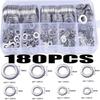 180pcs Solid Construction Flat Washer Assortment Sump Plug Washer  Outdoor Construction