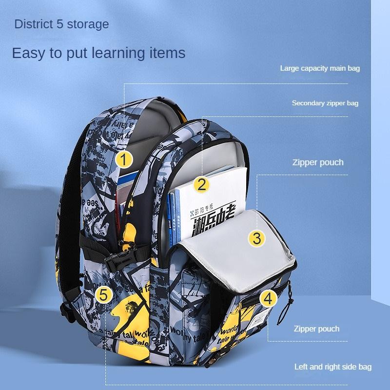Primary School Camouflage School Bag Children's Light Casual Backpack BLBL5236