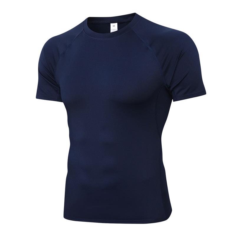 

Men s Quick-Dry Sports T-Shirt - Short Sleeve, Sweat-Wicking, High Elasticity for Basketball & Running Small темно-синий