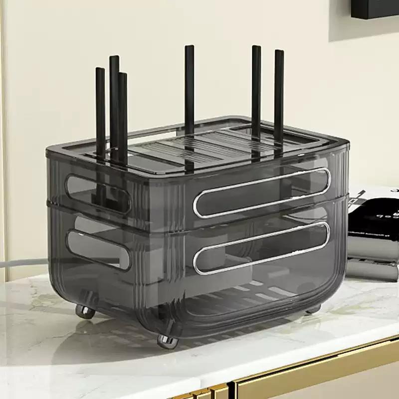 Multi-Tier Living Room Router Storage Box Wireless WiFi Desktop Modem Cable Organizer TV Set-Top Box Storage Shelf
