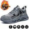 Men Winter Work Sneakers Lightweight Men Sport Safety Shoes Women Steel Toe Work Shoes Male Anti-Puncture Indestructible Shoes