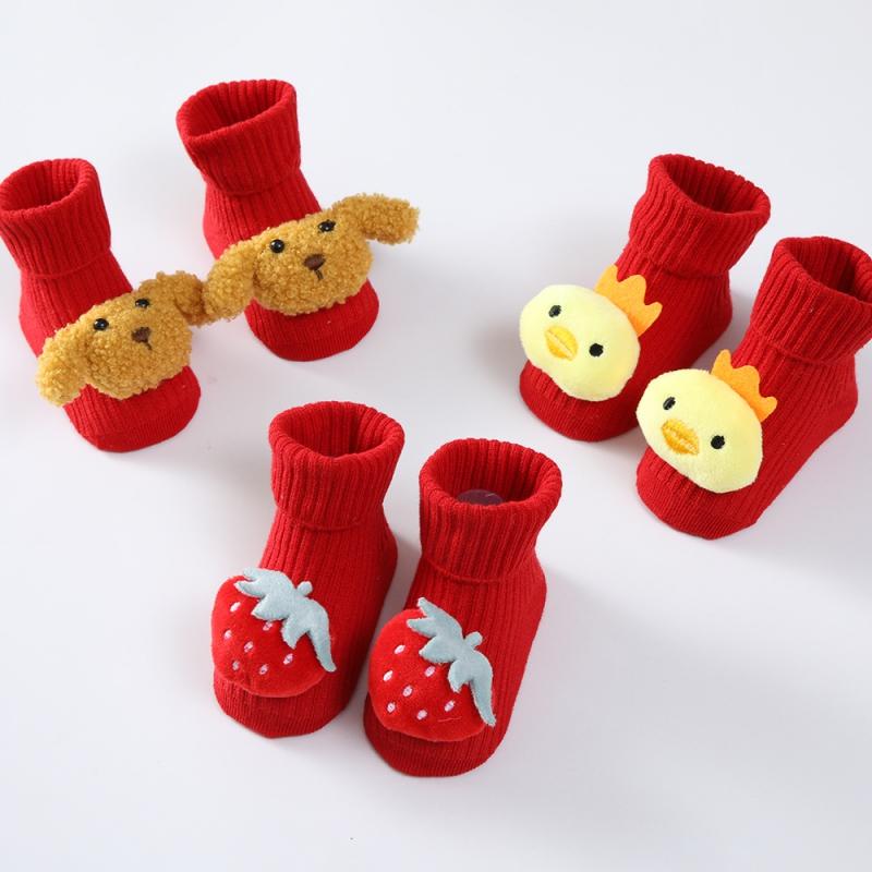 Cotton Baby Socks Solid Cartoon Animals Newborn Warm Sock for Girl Boy Non-skid Toddler Floor Sock Soft Toddler Socks 0-12M