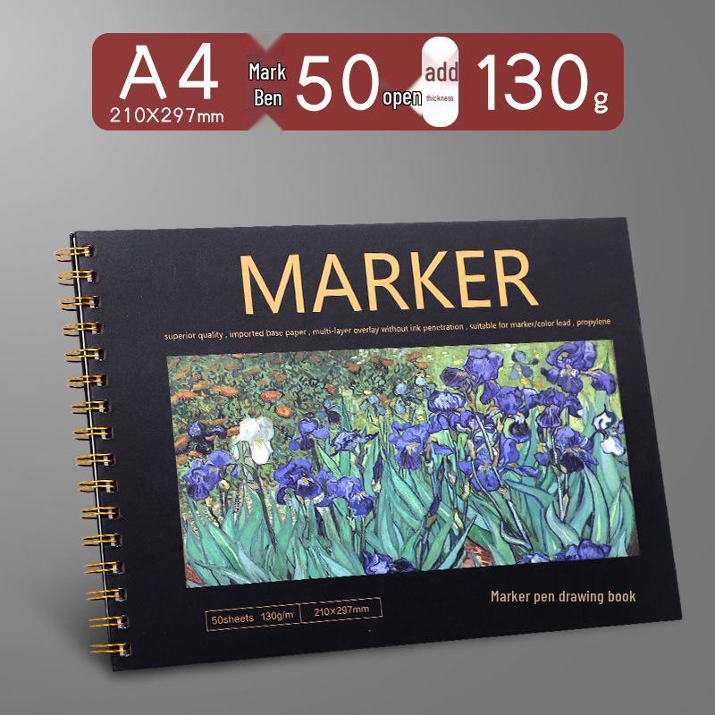 Bloc Marqueur A4 & Livre de Coloriage pour Tous les Âges: Idéal pour les Beaux-Arts, l'Animation et le Dessin Élémentaire aux Crayons de Couleur.