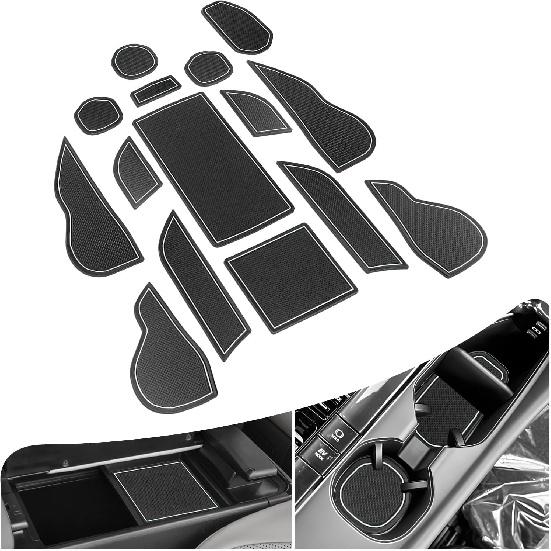 

CDEFG Center Console Liner Anti Dust Mat for 2022-2025 2026 Toyota Crown/Crown Signia Accessories Cup Holder Insert Door Pocket Pad Door Slot Trim белый