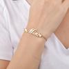 Atoztide Customized Name Crown Heart Bracelet Personalized Thick Chain for Women Stainless Steel Gold Color Bangle Jewelry
