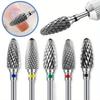 1/2/4/5PCS Tungsten Carbid Nail Drill Bits Electric Manicure Drill Accessory Milling Cutters for Nail Gel Remover Polish