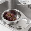 Stainless Steel Swan Dish Drying Rack with Kitchen Sink Faucet Drainer and Waste Filter Basket for Wet/Dry Separation